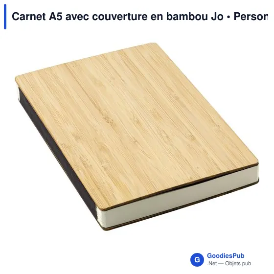 Carnet A5 personnalisable en bambou avec logo - modèle Jo - Image 3