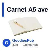 Carnet A5 personnalisable en bambou avec logo - modèle Jo - Miniature 4