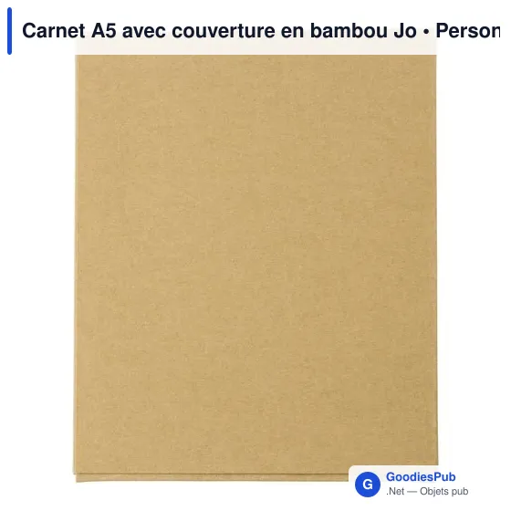 Carnet A5 personnalisable en bambou avec logo - modèle Jo - Image 6