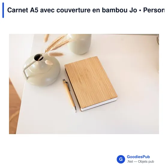 Carnet A5 personnalisable en bambou avec logo - modèle Jo - Image 8
