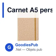 Carnet A5 personnalisable avec logo - Couverture en PU - Miniature 1