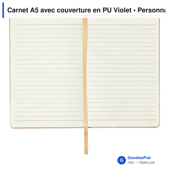 Carnet A5 personnalisable avec logo - Couverture en PU - Image 6