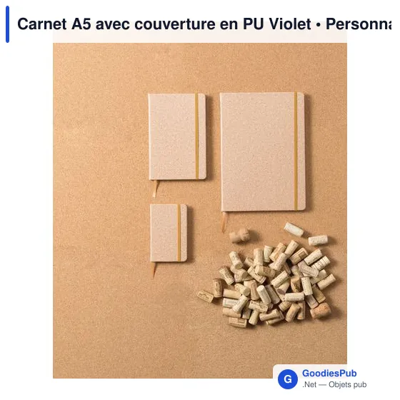 Carnet A5 personnalisable avec logo - Couverture en PU - Image 7