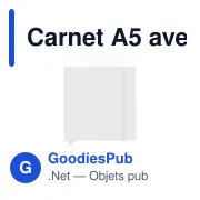 Carnet A5 avec couverture souple en PU Mireia - Miniature 1