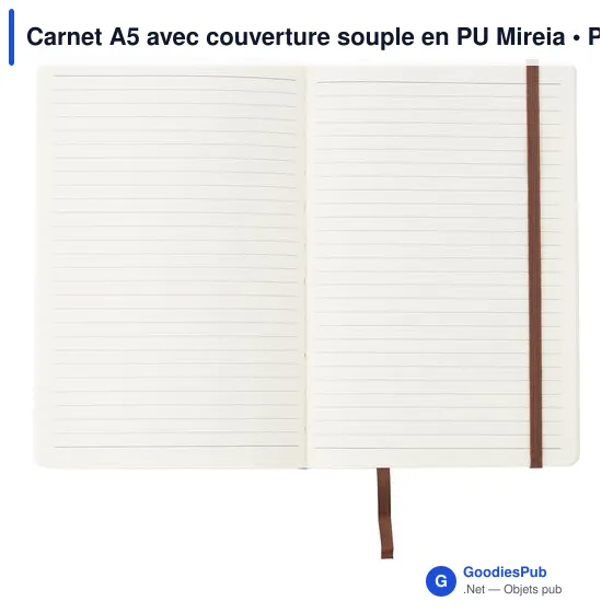 Carnet A5 avec couverture souple en PU Mireia - Image 9