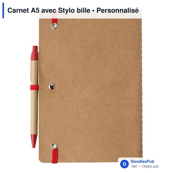 Carnet A5 personnalisable avec stylo bille - logo inclus - Image 11