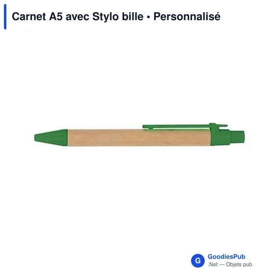Carnet A5 personnalisable avec stylo bille - logo inclus - Image 8