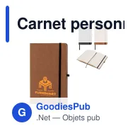 Carnet personnalisable A5 rigide en cuir recyclé avec logo - Couverture rigide - Miniature 1