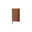 Variante Marron clair - Carnet personnalisable A5 rigide en cuir recyclé avec logo - Couverture rigide