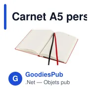 Carnet A5 personnalisable avec logo - 128 pages lignées Chanelle - Miniature 12