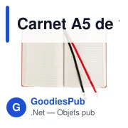Carnet A5 personnalisable avec logo - 128 pages lignées Chanelle - Miniature 3
