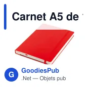 Carnet A5 personnalisable avec logo - 128 pages lignées Chanelle - Miniature 4