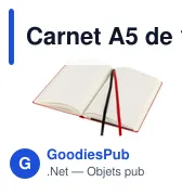 Carnet A5 personnalisable avec logo - 128 pages lignées Chanelle - Miniature 5