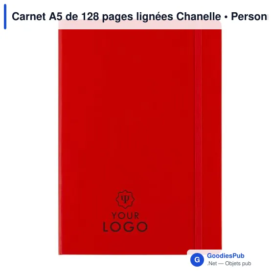 Carnet A5 personnalisable avec logo - 128 pages lignées Chanelle - Image 6
