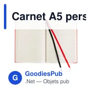 Carnet A5 personnalisable avec logo - 128 pages lignées Chanelle - Miniature 9