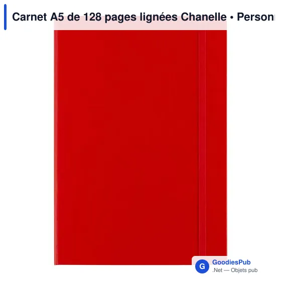 Carnet A5 personnalisable avec logo - 128 pages lignées Chanelle - Image 10