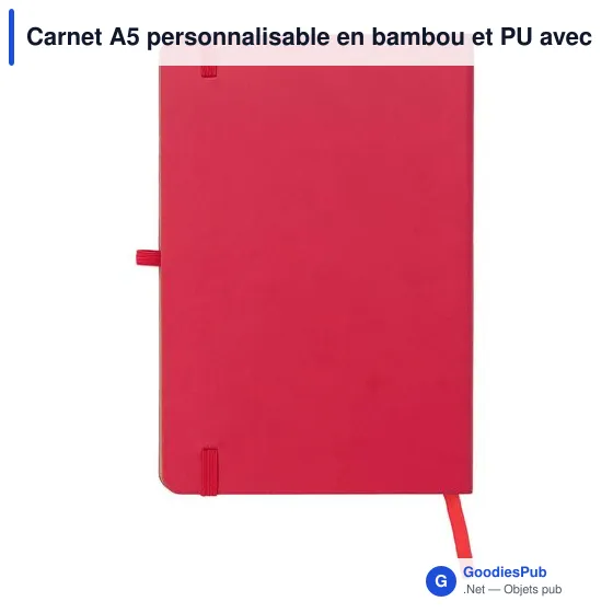 Carnet A5 personnalisable en bambou et PU avec logo - Dorita - Image 11