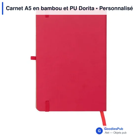 Carnet A5 personnalisable en bambou et PU avec logo - Dorita - Image 3
