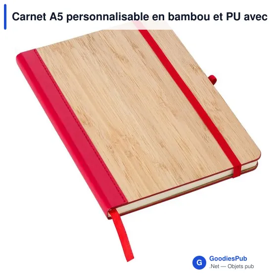 Carnet A5 personnalisable en bambou et PU avec logo - Dorita - Image 10