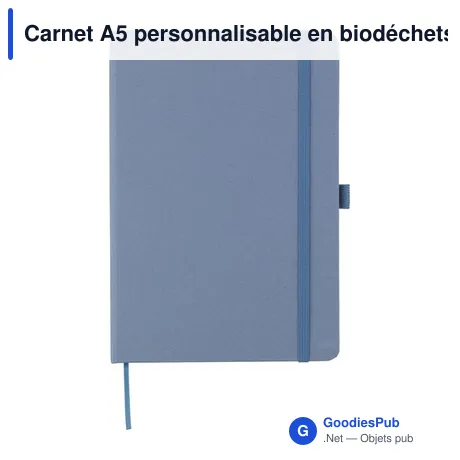 Carnet A5 personnalisable en biodéchets recyclés - Gertrudavec logo