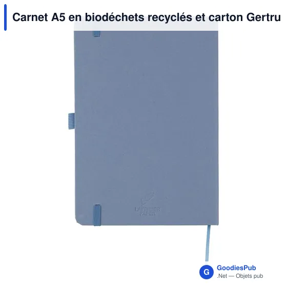Carnet A5 personnalisable en biodéchets recyclés - Gertrudavec logo - Image 2