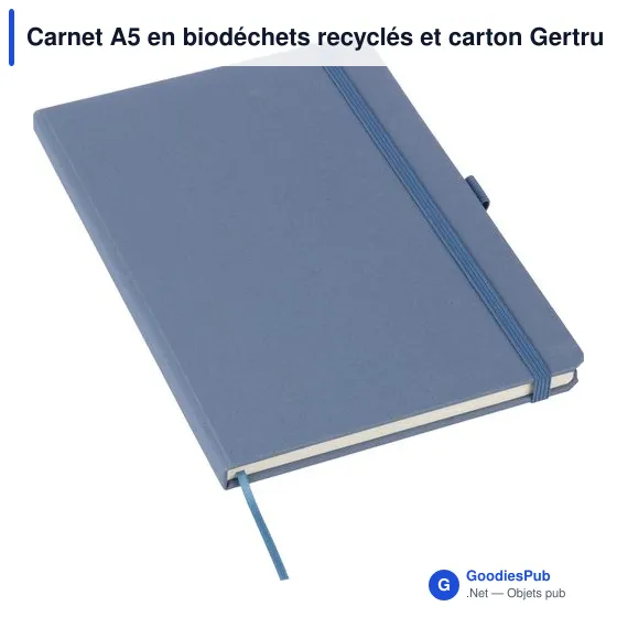 Carnet A5 personnalisable en biodéchets recyclés - Gertrudavec logo - Image 12