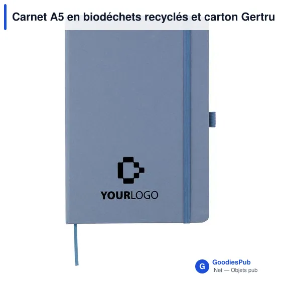 Carnet A5 personnalisable en biodéchets recyclés - Gertrudavec logo - Image 6