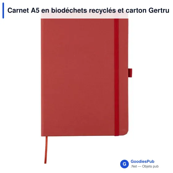 Carnet A5 personnalisable en biodéchets recyclés - Gertrudavec logo - Image 7