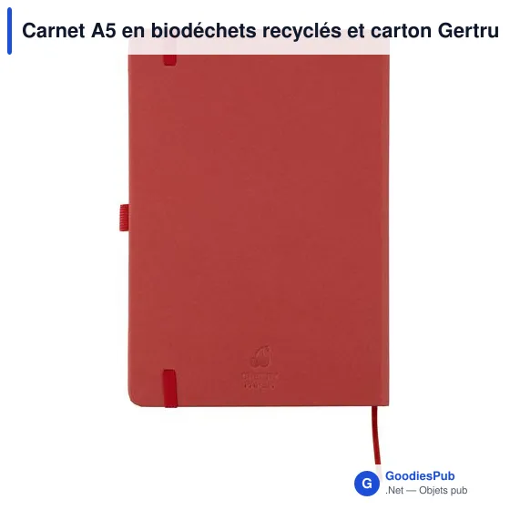Carnet A5 personnalisable en biodéchets recyclés - Gertrudavec logo - Image 8
