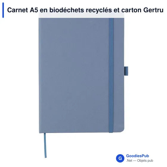 Carnet A5 personnalisable en biodéchets recyclés - Gertrudavec logo - Image 9