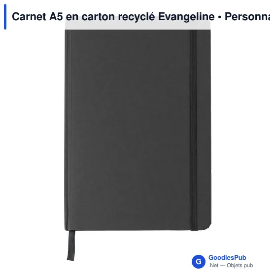 Carnet A5 personnalisable en carton recyclé avec logo - Evangeline - Image 1