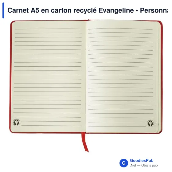 Carnet A5 personnalisable en carton recyclé avec logo - Evangeline - Image 9