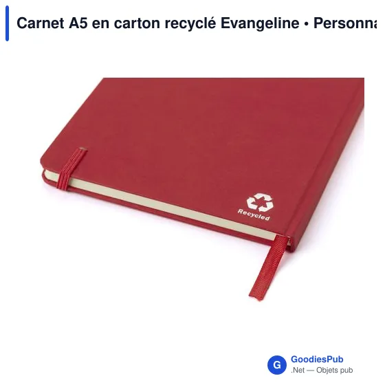 Carnet A5 personnalisable en carton recyclé avec logo - Evangeline - Image 10