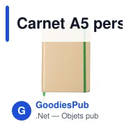 Carnet A5 personnalisable en carton recyclé avec logo - Gianni - Miniature 1