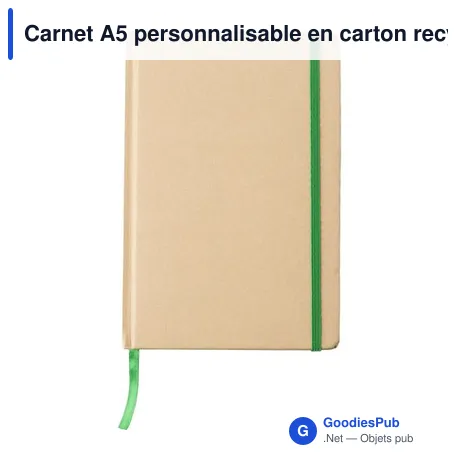 Carnet A5 personnalisable en carton recyclé avec logo - Gianni