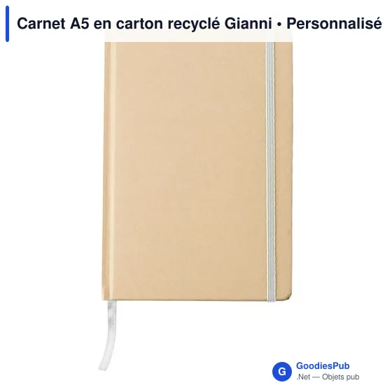 Carnet A5 personnalisable en carton recyclé avec logo - Gianni - Image 12