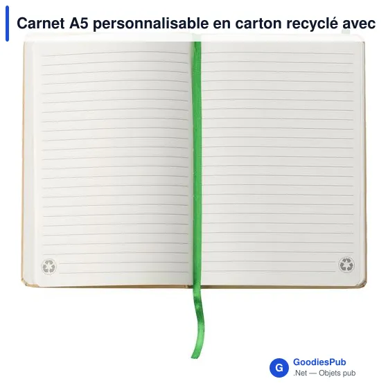 Carnet A5 personnalisable en carton recyclé avec logo - Gianni - Image 3