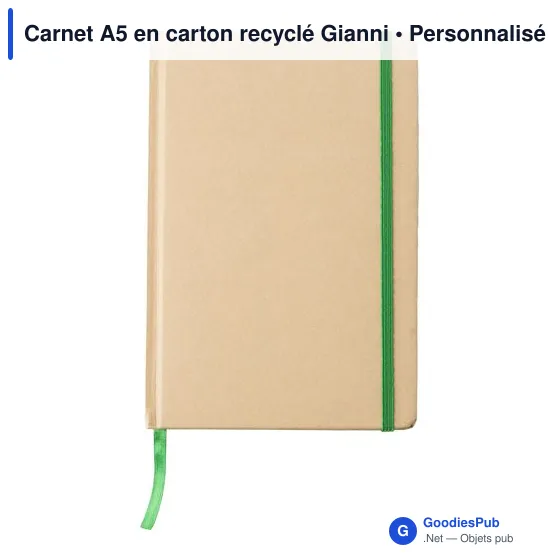 Carnet A5 personnalisable en carton recyclé avec logo - Gianni - Image 7