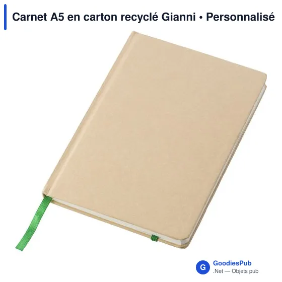 Carnet A5 personnalisable en carton recyclé avec logo - Gianni - Image 8