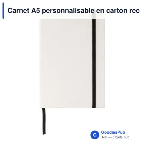 Carnet A5 personnalisable en carton recyclé avec logo - Hudson