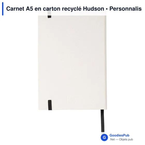 Carnet A5 personnalisable en carton recyclé avec logo - Hudson - Image 2