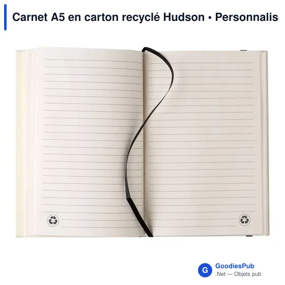 Carnet A5 personnalisable en carton recyclé avec logo - Hudson - Image 3
