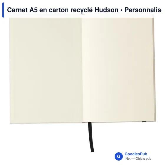 Carnet A5 personnalisable en carton recyclé avec logo - Hudson - Image 4