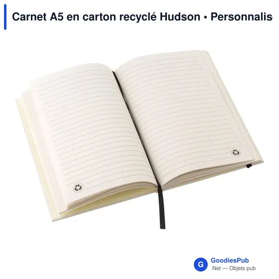 Carnet A5 personnalisable en carton recyclé avec logo - Hudson - Image 5