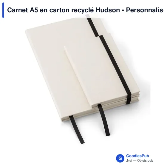 Carnet A5 personnalisable en carton recyclé avec logo - Hudson - Image 6