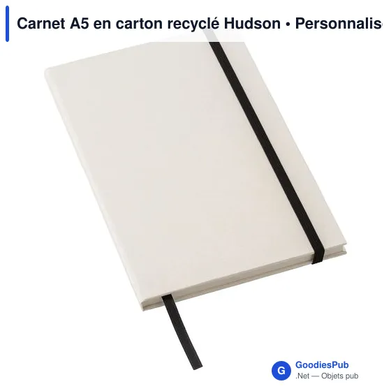 Carnet A5 personnalisable en carton recyclé avec logo - Hudson - Image 7