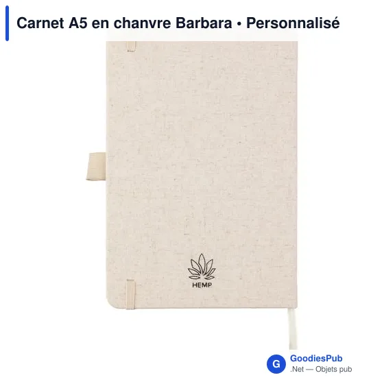 Carnet A5 en chanvre Barbara - Image 2
