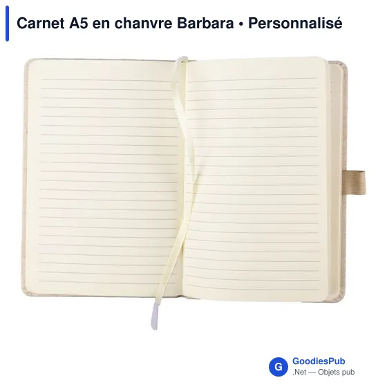 Carnet A5 en chanvre Barbara - Image 3