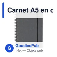 Carnet A5 en cuir recyclé Egon - Miniature 1