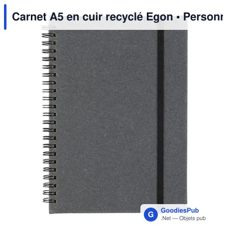 Carnet A5 en cuir recyclé Egon